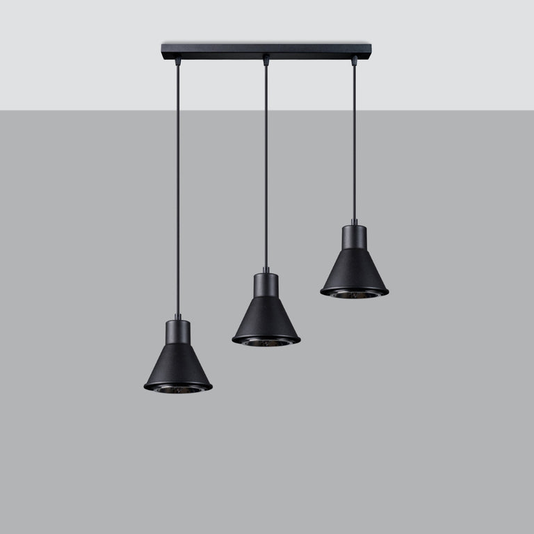 Sollux Lighting Pendant Lamp TALEJA 3 Black [ES111]