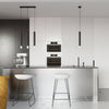 Made of glass and powder-coated steel Pendant lamp WEZYR 1 black