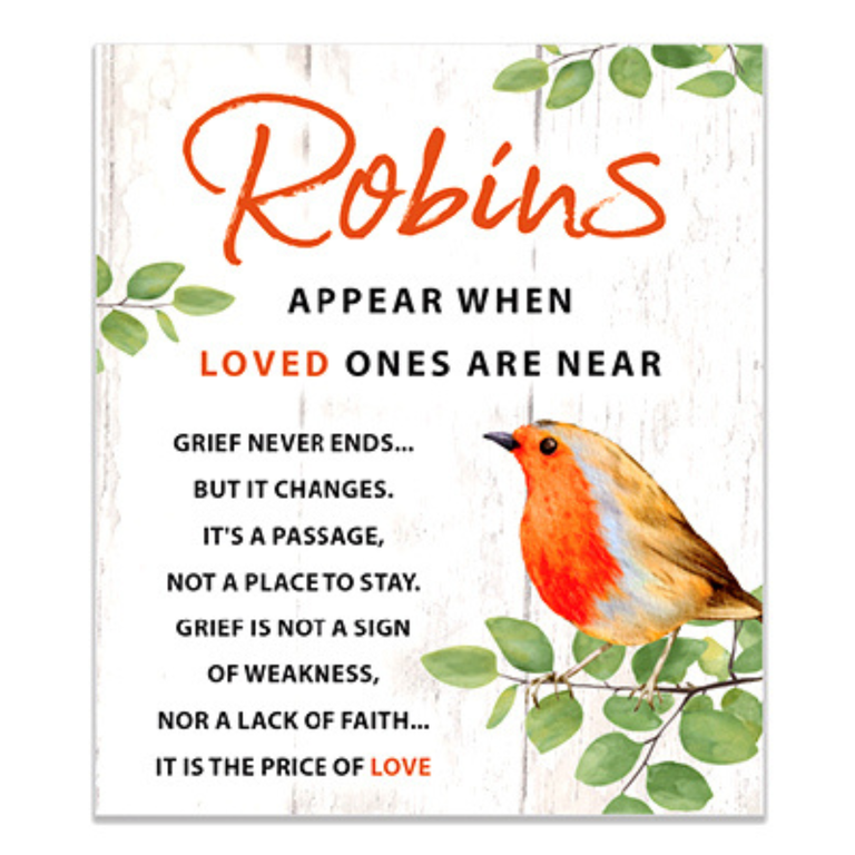 Porcelain Plaque “Robins Near You” – Decorative Home Accessory
