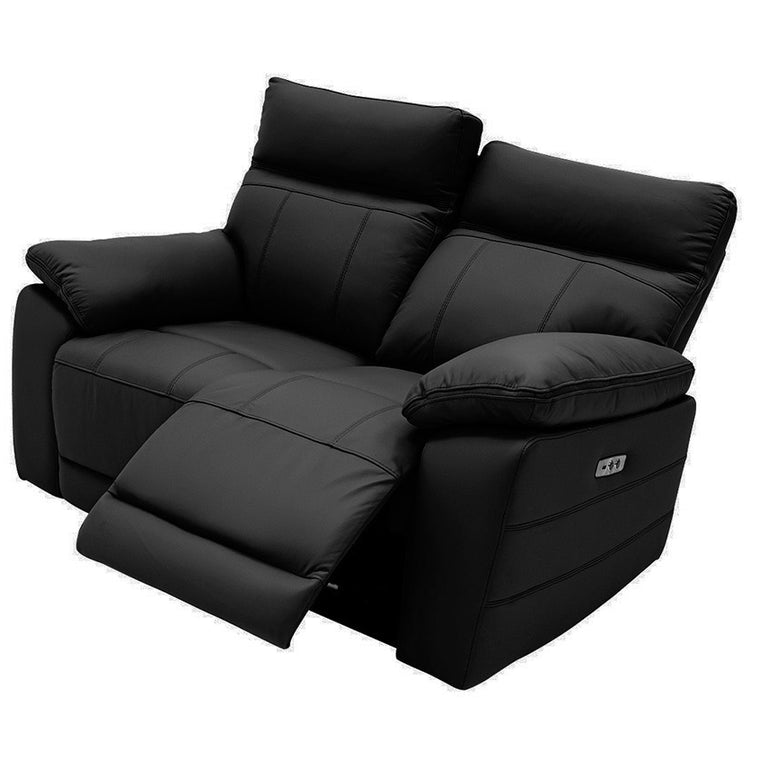 Positano 2 Seater Sofa Black Electric Recliner