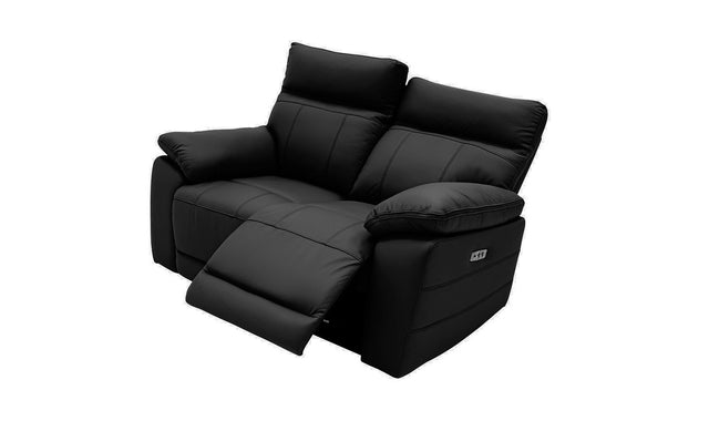Positano 2 Seater Sofa Black Electric Recliner