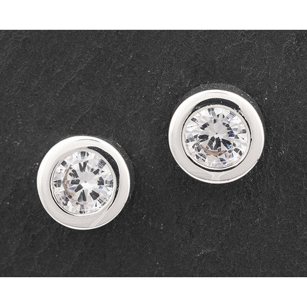 Pure Elegance Chic Silver Plated Stud Earrings