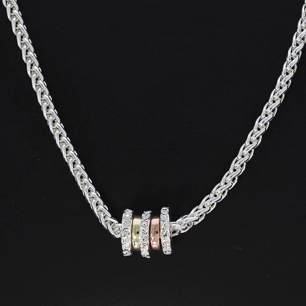 Pure Elegance Three Tone Mesh Necklace