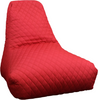 Quilted Bean Bag Chair Red close view photo on the white backing