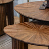 Ray Nest of 2 Side Tables Dark Teak close view picture of the tables design