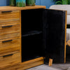 Ray Sideboard Ginger Teak close view picture of the storage space