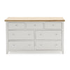 Sleek grey hand-painted wide chest of drawers for bedroom organization