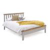 Grey hand-painted king size bed frame for a modern bedroom