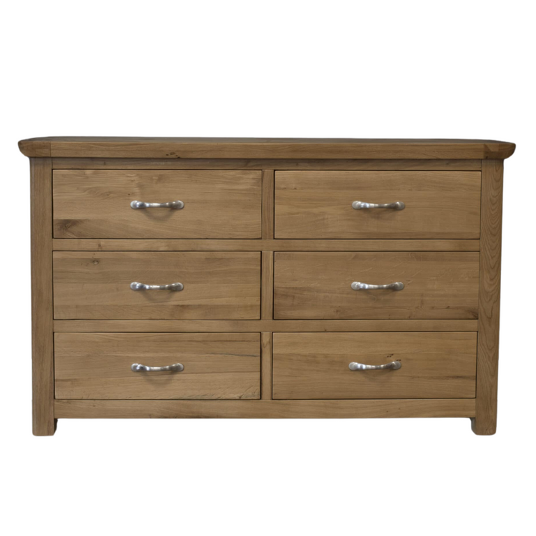 Riverdale Oak Large 6 Drawer Chest
