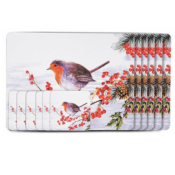 Robin Placemat & Coasters 6 Piece Setting
