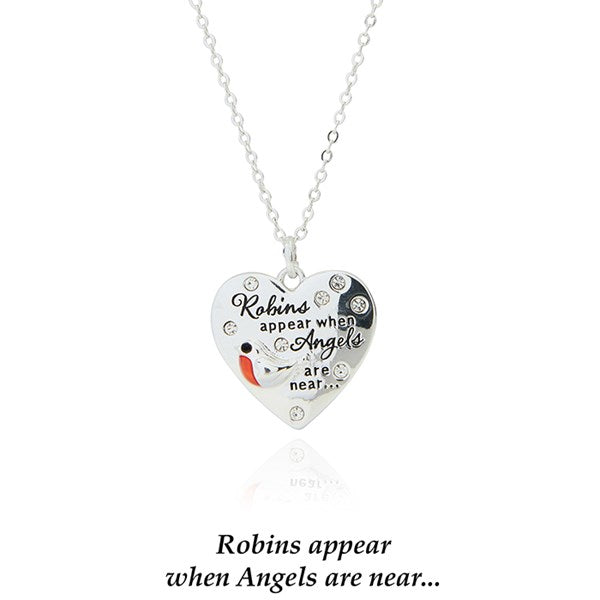 Robins Appear Silver Plated Message Necklace
