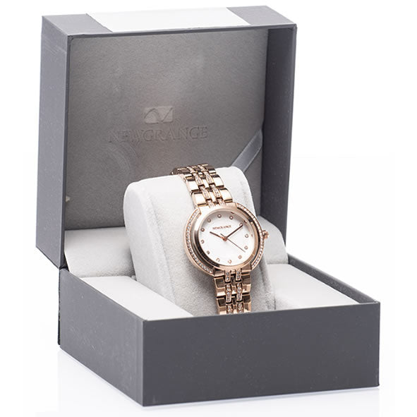 Rose Gold Diamond Bezel/Numeral Watch – Luxury Women's Jewellery Watch with Elegant Crystal Finish