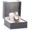Classic rose gold bezel watch with diamonds