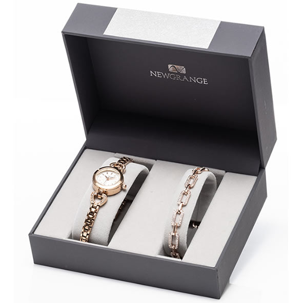 Rose Gold Watch & Bracelet Set