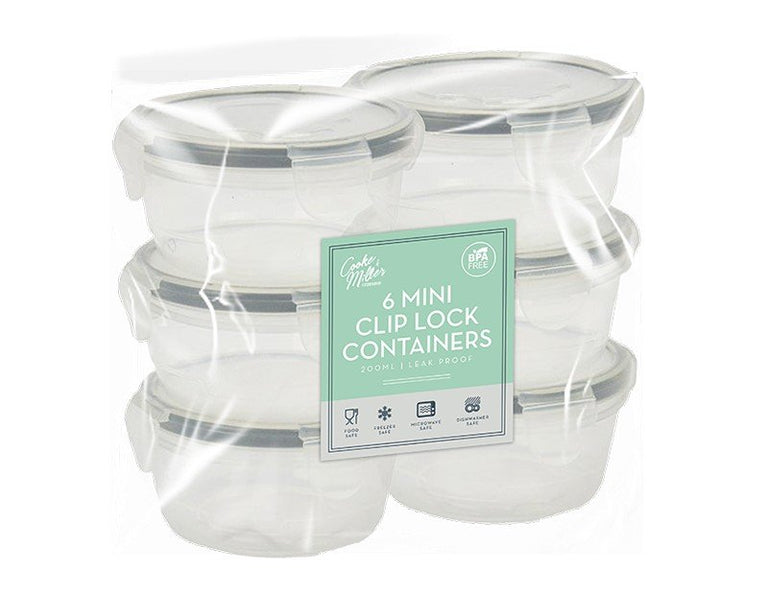 Round Mini Clip Lock Containers 6 Pack