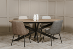 Sadia Dining Table Oval 160 cm Oak with black metal base