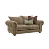 Two seater couch featuring reversible cushions and luxurious design
