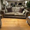 Formal back sofa with reversible seat cushions and breathable feather-filled cushions