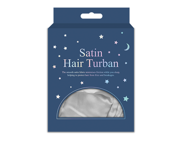 Smooth satin hair turban for personal care and hair protection