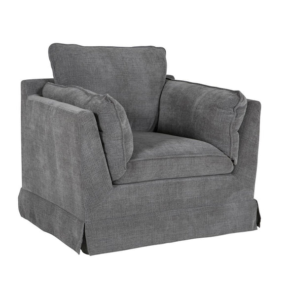 Seraph Armchair Charcoal with bolster cushions
