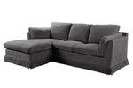 Relax in Style with Seraph Corner Sofa Charcoal (LHF) - Deep-Profiled Charcoal Gray Sofa.