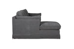 Timeless Comfort with Seraph Corner Sofa Charcoal (LHF) - Textured Linen Look L-Shaped Corner Sofa.