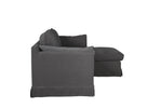 Modern small corner sofa in charcoal gray, the Seraph Corner Sofa Charcoal (RHF).