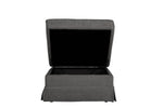 Footstool Ottoman Furniture - Charcoal Gray Footrest with Storage.