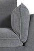 Seraph Corner Sofa Charcoal (LHF) - Charcoal L-Shaped Couch with Zip-Attached Bolster Cushions.