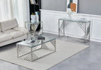 small table Serene End Table with stainless steel accents
