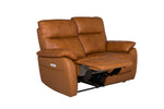 Discover Serenza Tan Leather 2 Seater Sofa with Electric Recliner