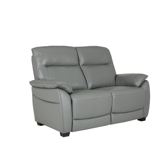 Stylish and Compact 2 Seater Sofa in Steel - Serenza Leather