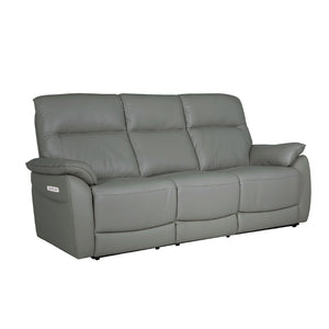 Serenza 3 Seater Sofa Steel Electric Recliner - Premium Leather Sofa.