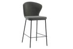 Dark Grey Shea Counter Stool with sleek metal legs