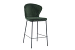 Comfortable counter stool for dining room in green corduroy