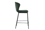 Green kitchen counter stool with comfortable corduroy upholstery