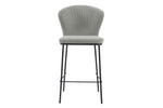 Modern counter height stool with corduroy fabric seat
