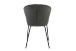Stylish fabric dining chair with black metal legs