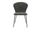 Upholstered kitchen chair in dark grey for dining room