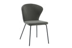 Modern dining chair dark grey with sleek metal base