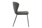 Contemporary dark grey dining room chair with corduroy fabric