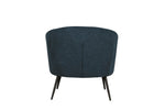 Navy occasional chair with black powder-coated legs