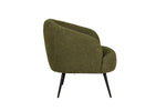 Olive occasional chair with black powder-coated legs
