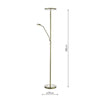 Antique brass LED lamp for reading and ambient lighting