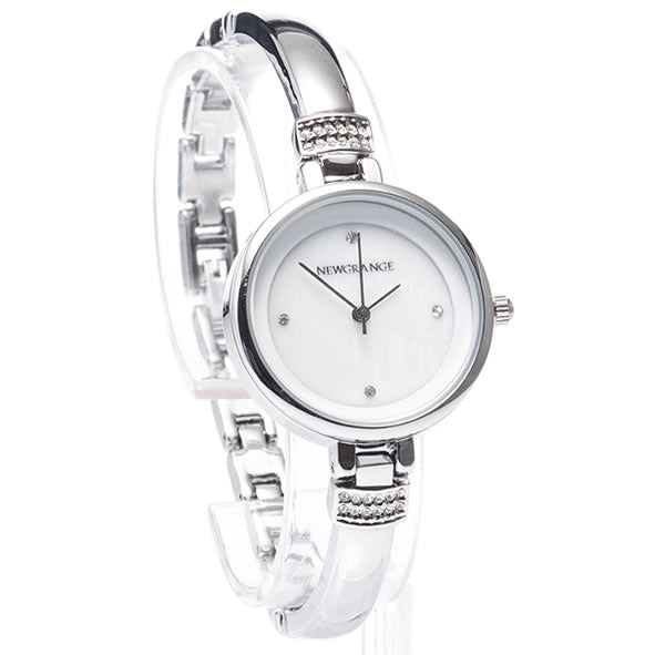 Silver Diamond Bangle Watch
