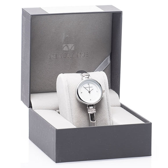 Silver Diamond Bangle Watch