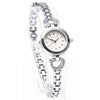 Luxury silver watch with diamonds and heart design