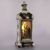 Silver Lantern with Laser Cut Pattern 50cm cristmas decoration