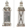 Silver Lantern with Laser Cut Pattern 50cm in a festive winter design