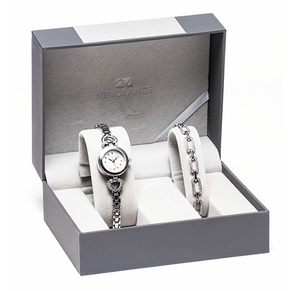 Silver Watch & Bracelet Set